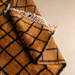 Bronze Grid - Luxury Shag Moroccan Rug