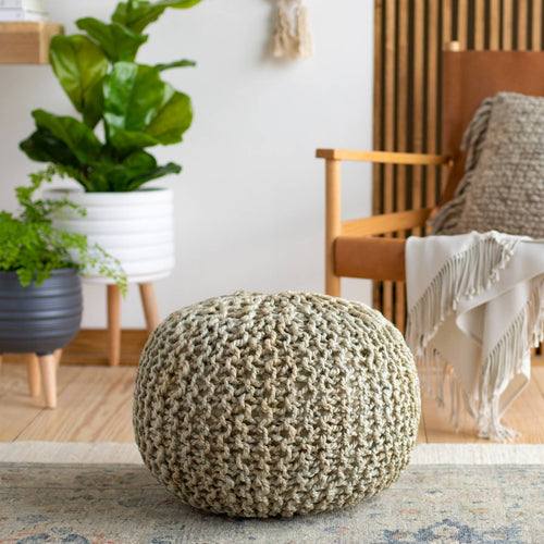 Hainfeld Light Gray Pouf