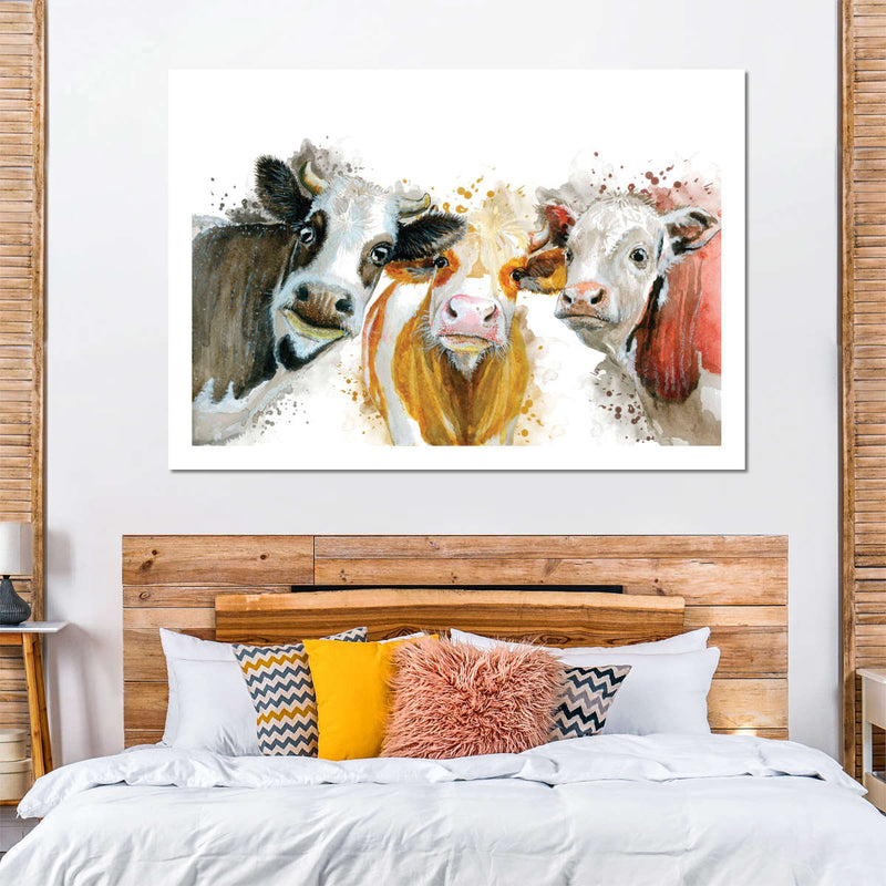 Livestock Cows Splash Wall Art