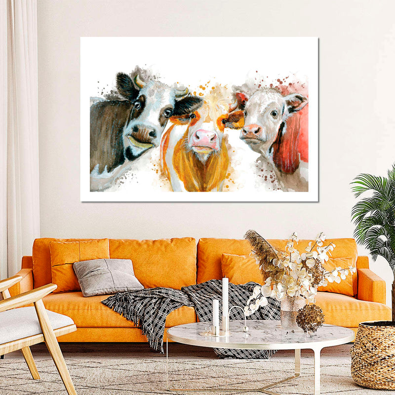 Livestock Cows Splash Wall Art