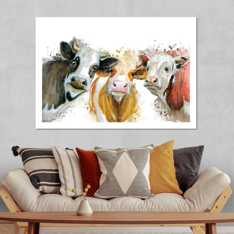 Livestock Cows Splash Wall Art