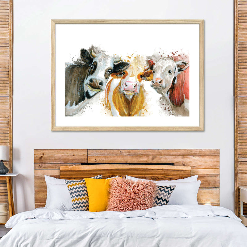 Livestock Cows Splash Wall Art