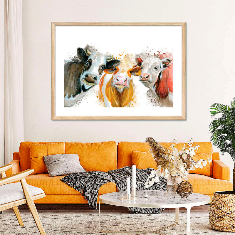Livestock Cows Splash Wall Art
