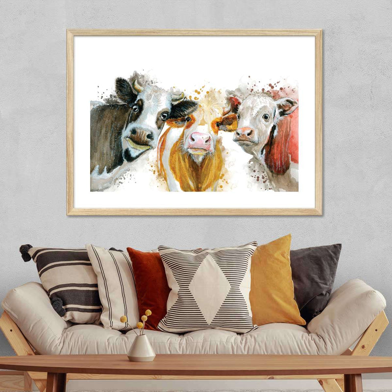 Livestock Cows Splash Wall Art