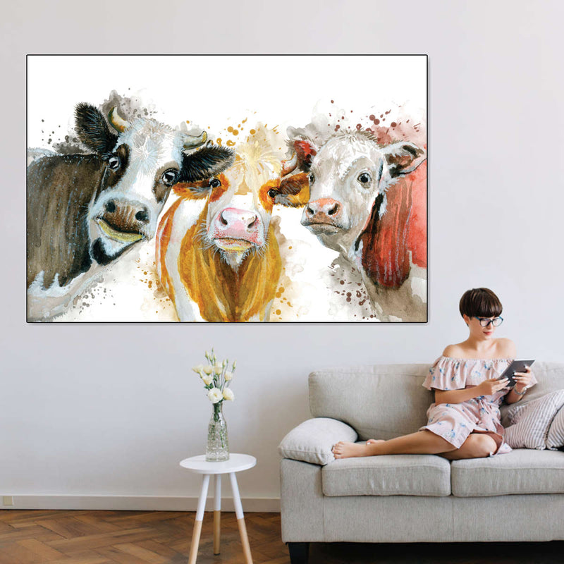 Livestock Cows Splash Wall Art