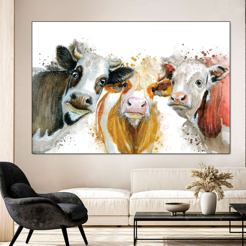 Livestock Cows Splash Wall Art