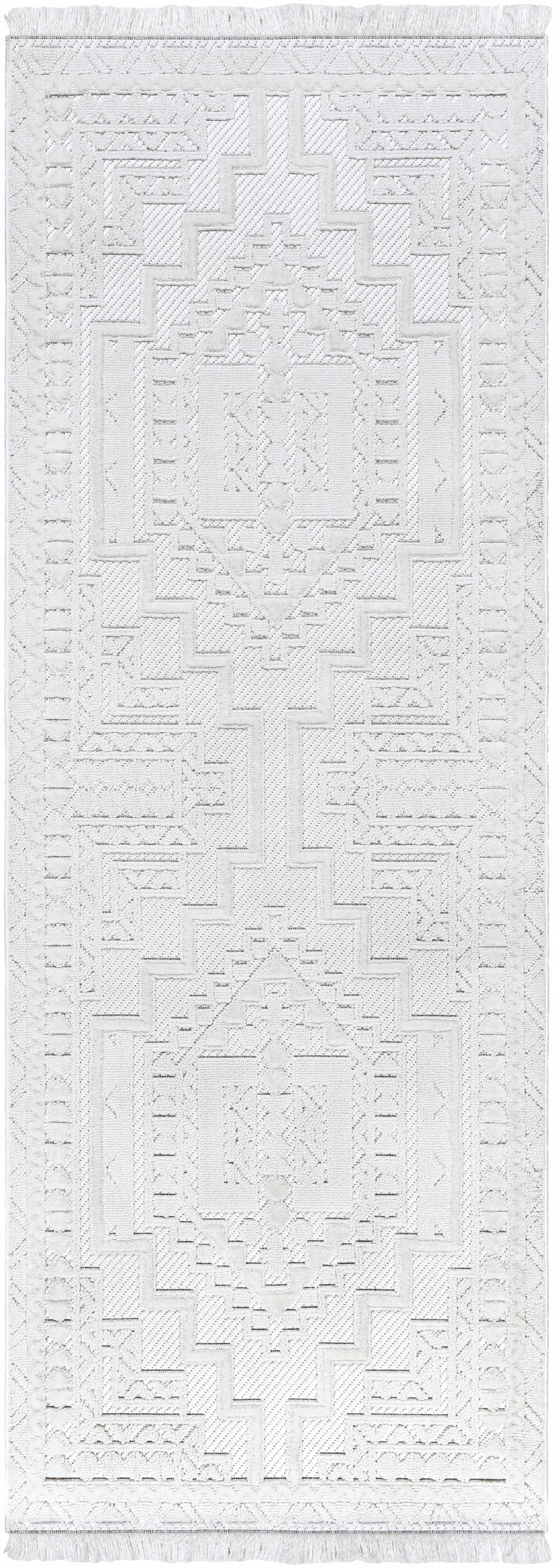 Alya White Fringe Rug