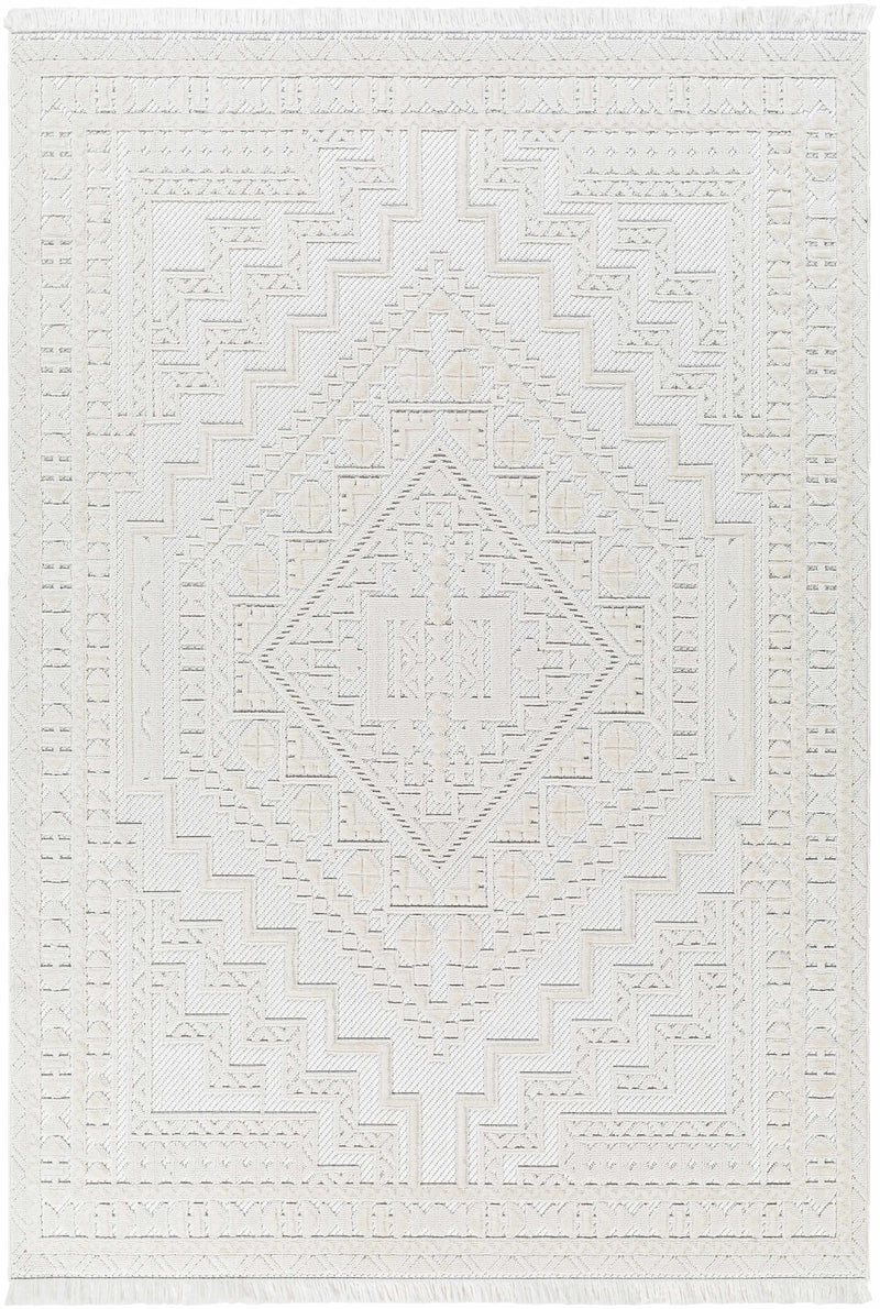 Alya White Fringe Rug