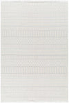 Cira Ivory Textured Area Rug with Fringes