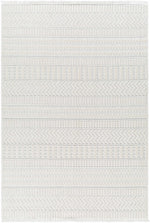 Cira Ivory Textured Area Rug with Fringes