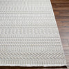 Cira Ivory Textured Area Rug with Fringes