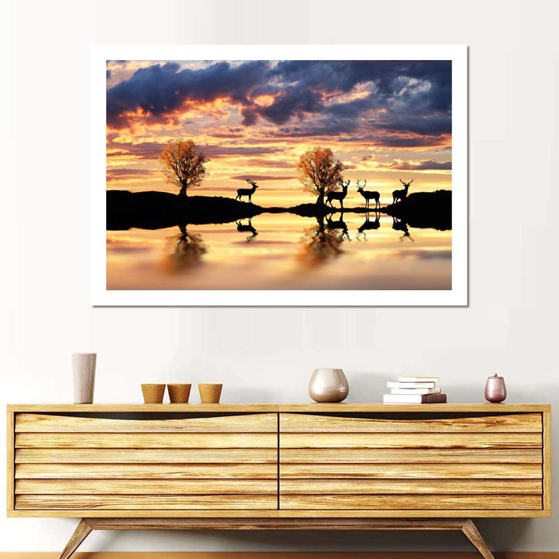 Lakeside Deer Wall Art