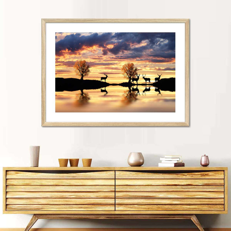 Lakeside Deer Wall Art