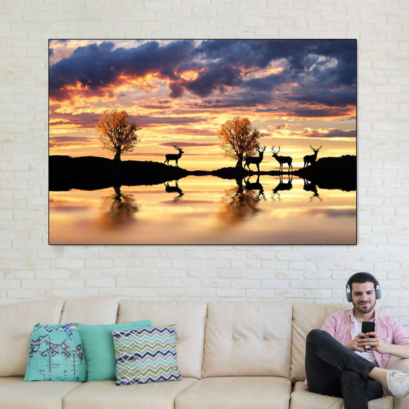Lakeside Deer Wall Art