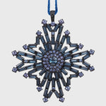 Baguette snowflake hanging ornament, navy