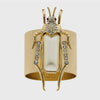 Grasshopper napkin rings, pearl, set of two