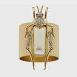 Grasshopper napkin rings, pearl, set of two