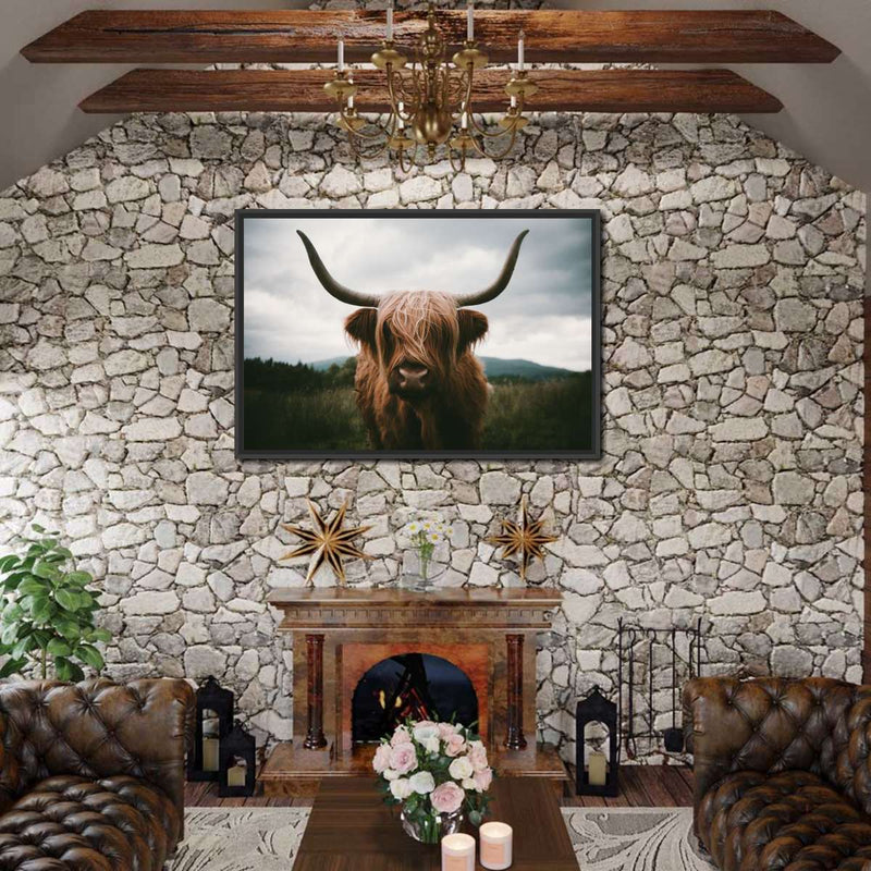 Open Field Highland Cow Wall Art