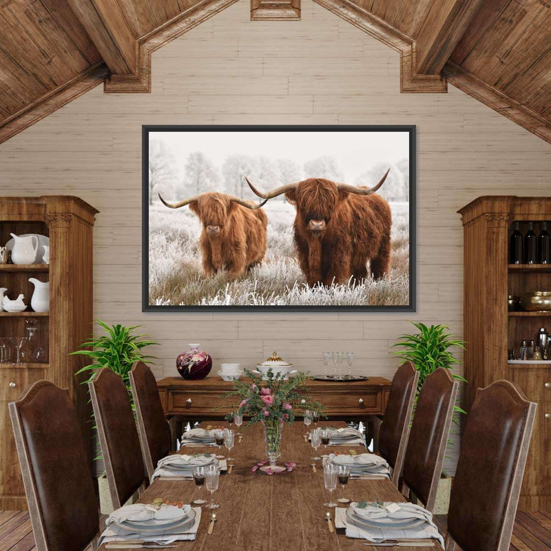 Hairy Scottish Highland Cows Wall Art