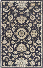 Copen Black Floral Wool Rug