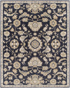 Copen Black Floral Wool Rug