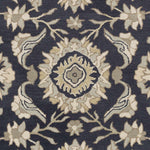 Copen Black Floral Wool Rug