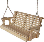 Amish Casual 3 Foot Unfinished Roll Back Porch Swing with Clearcoat