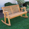 Amish Casual Roll Back Wooden Outdoor Double Rocker Bench