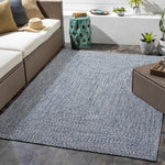 Blue Braided Faux Jute Rug