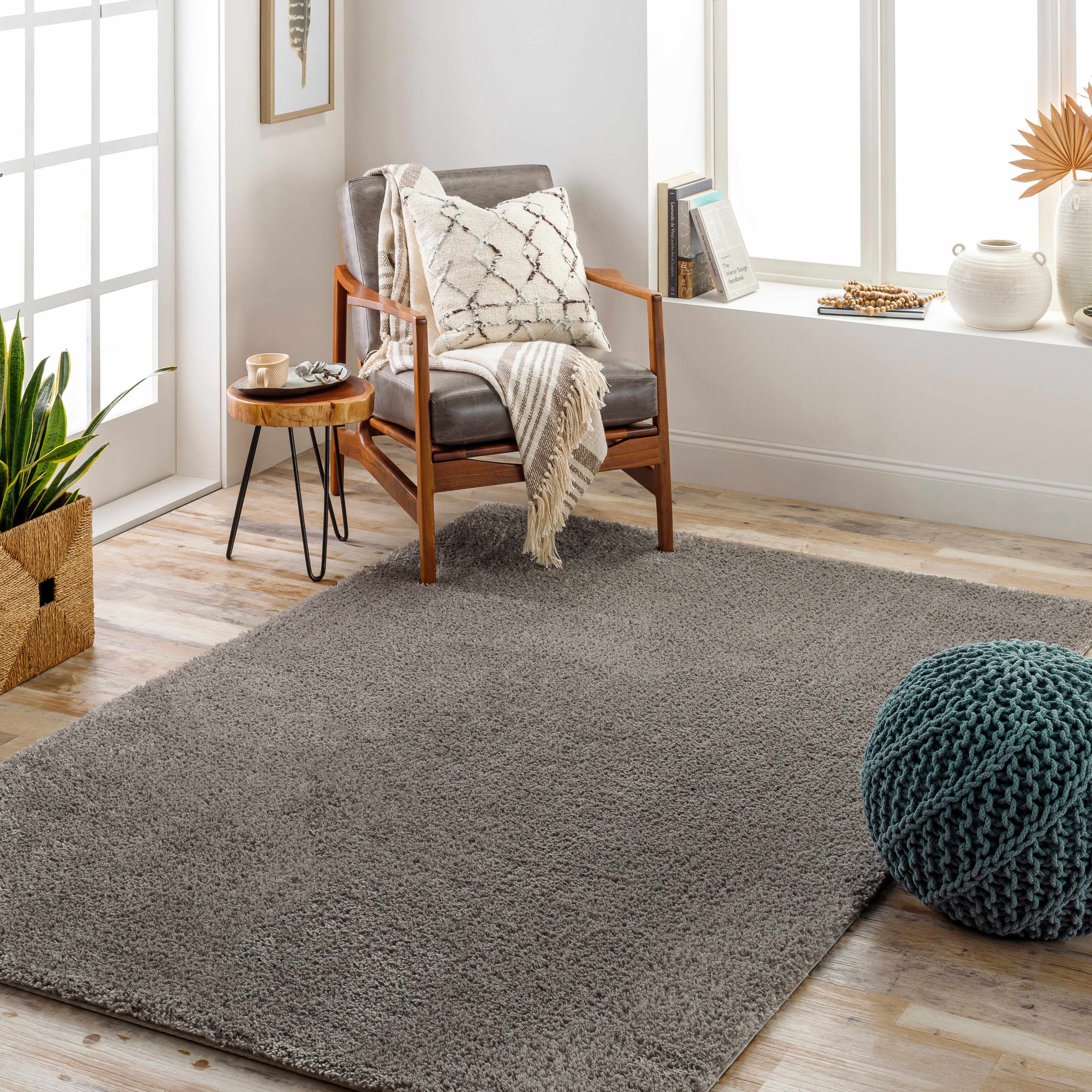Heavenly Solid Gray Plush Rug – Lovecup.com