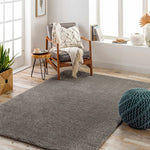 Heavenly Solid Gray Plush Rug