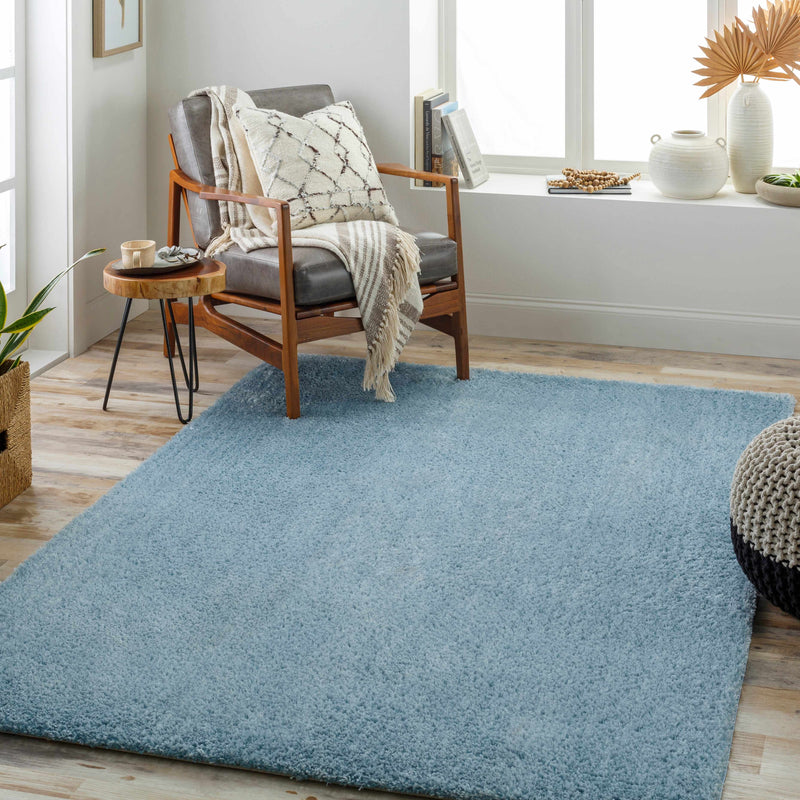 Heavenly Solid Blue Plush Rug