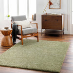 Heavenly Solid Green Plush Rug