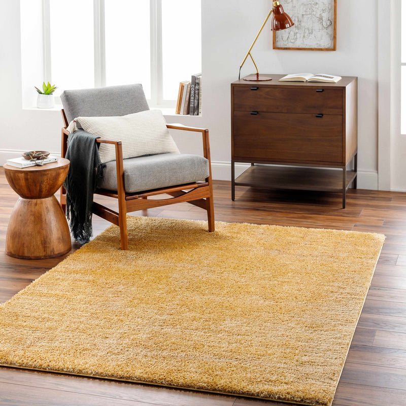 Heavenly Solid Mustard Plush Rug