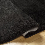 Heavenly Solid Black Plush Rug