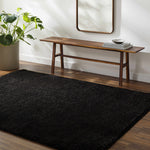 Heavenly Solid Black Plush Rug