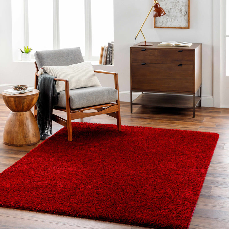 Heavenly Solid Red Plush Rug