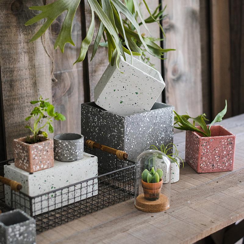 Cement Planter in Various Shape Colors and Sizes