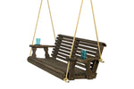Amish Casual 5 Foot Roll Back Porch Swing in Dark Walnut Stain