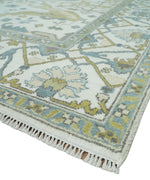 Classic Hand Knotted 8x10 Oriental Oushak Ivory and Beige Wool Area Rug | TRDCP1105810