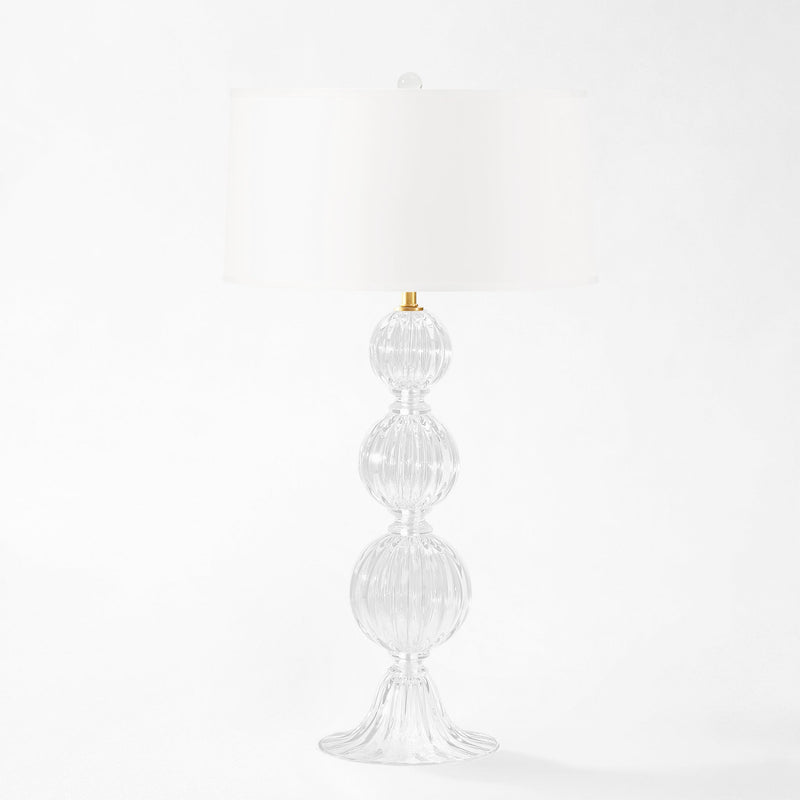 Clear Murano glass table lamp.