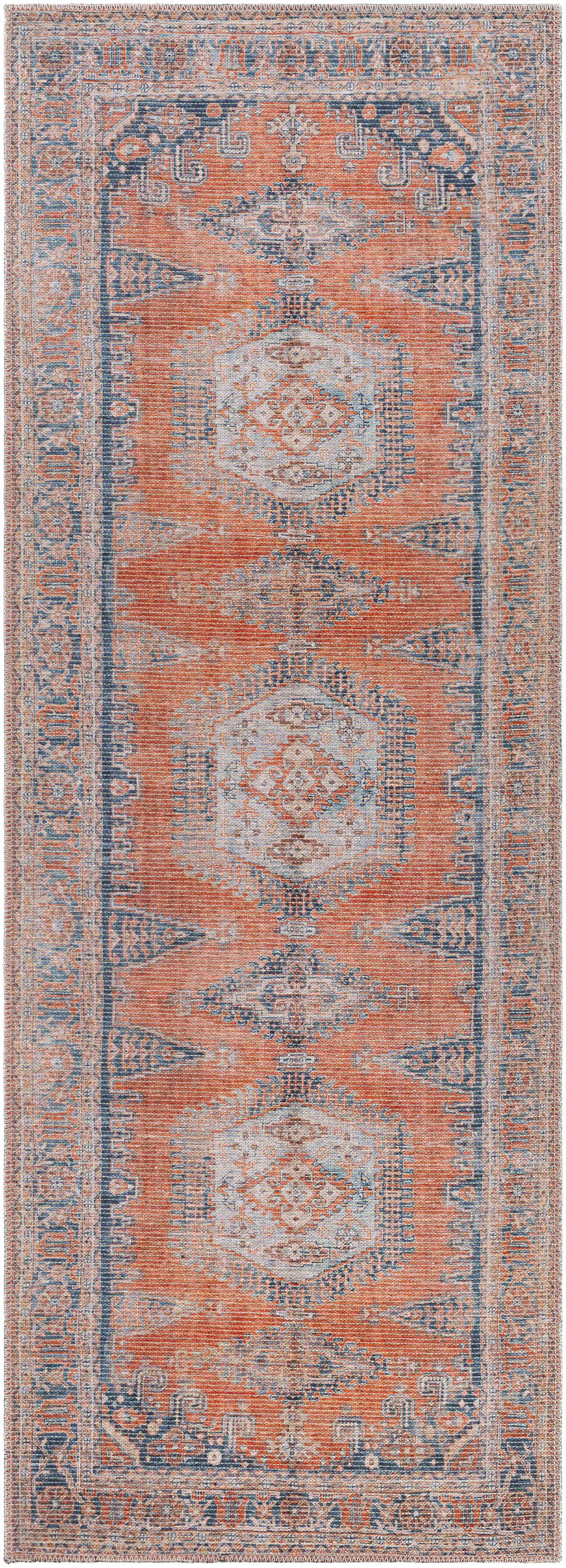 Taber Burnt Orange Washable Rug