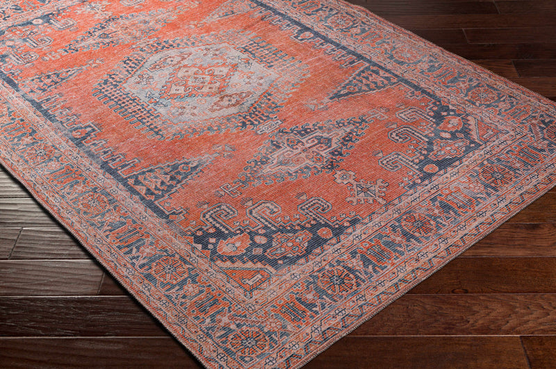 Taber Burnt Orange Washable Rug