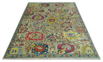 Colorful Oushak Rug Wool Traditional Hand knotted Custom Made wool Area Rug