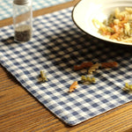 Cotton Table Placemat Check Pattern Set of 4