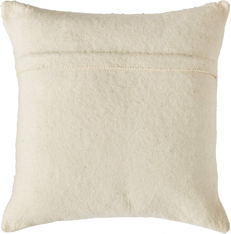 Hand Felted Wool  Pillow - Cream 3D Flower on Cream – 20"