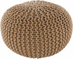 Carr Beige Knitted Cotton Pouf
