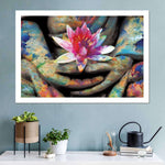 Lotus Flower In Hand Wall Art