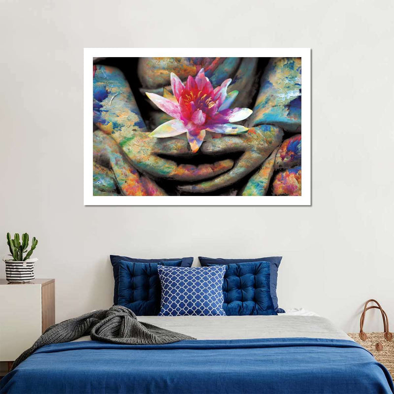 Lotus Flower In Hand Wall Art