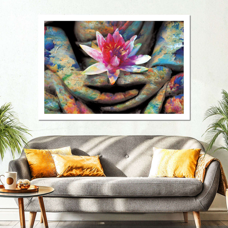 Lotus Flower In Hand Wall Art